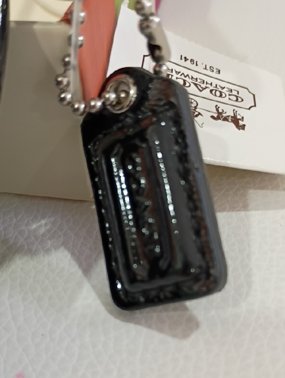 Coach Julia Black Patent Leather Wristlet with Silver Hardware - Picture 3 of 5